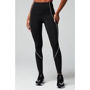 Fabletics Motion 360 Black Leggings with White Accents
